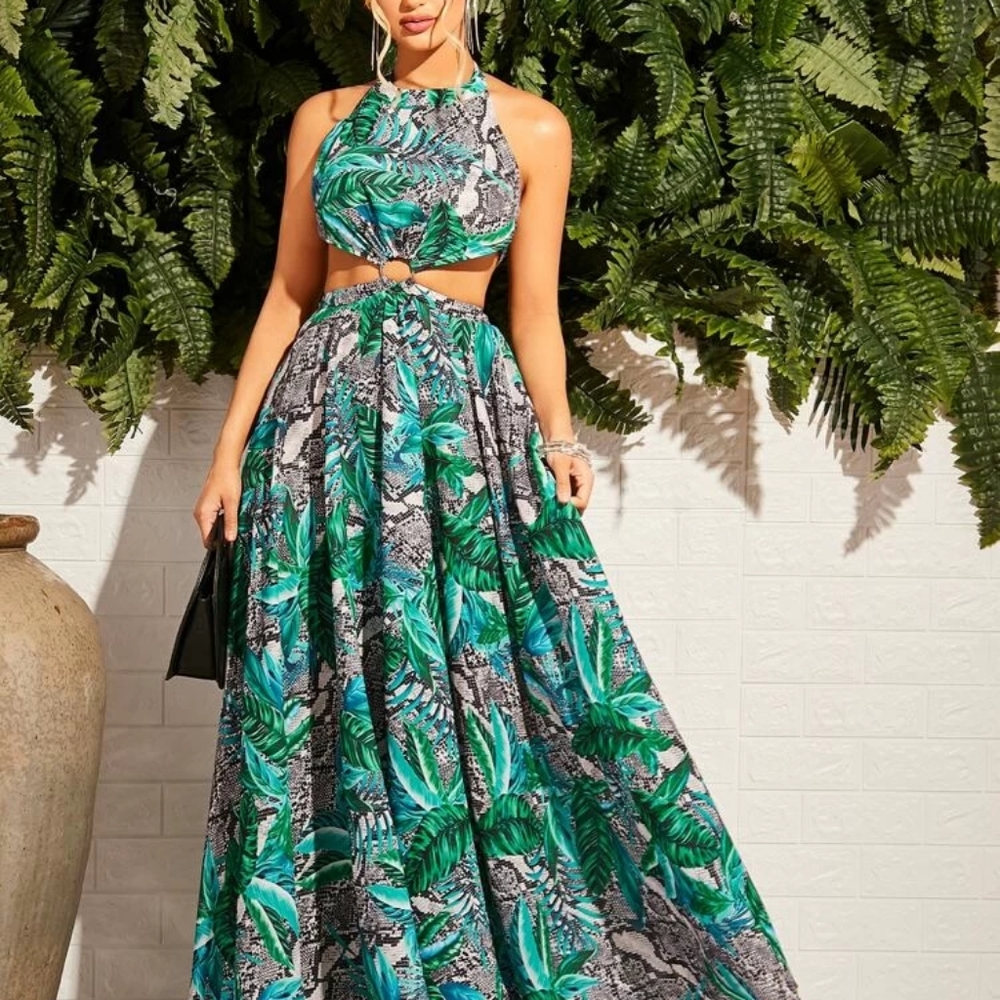 Snakeskin Tropical Dress